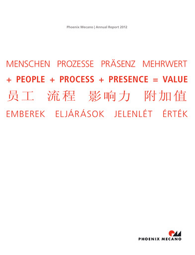 Thumbnail Phoenix Mecano Annual Report 2012