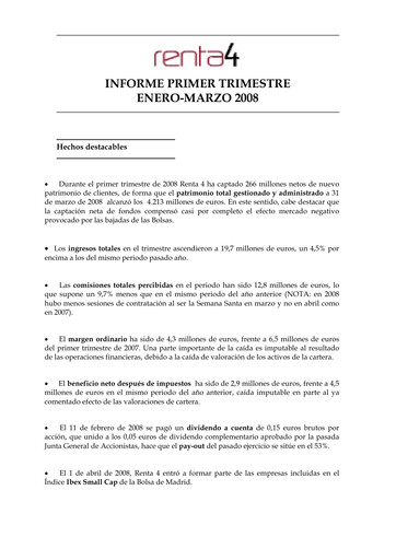 Thumbnail Renta 4 Banco Quarterly Report 2008-q1