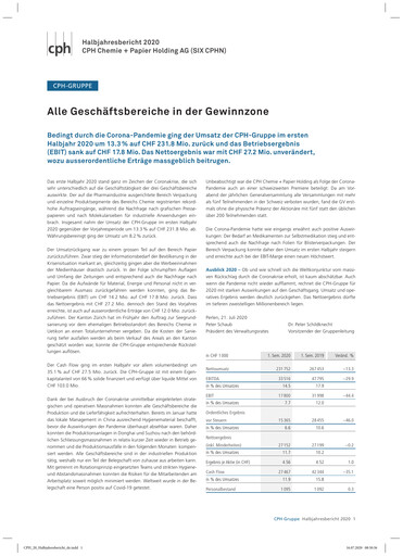 Thumbnail CPH Group AG Half-year Report 2020-h1