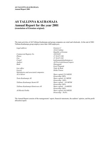 Vorschaubild TKM Grupp AS Jahresbericht 2001