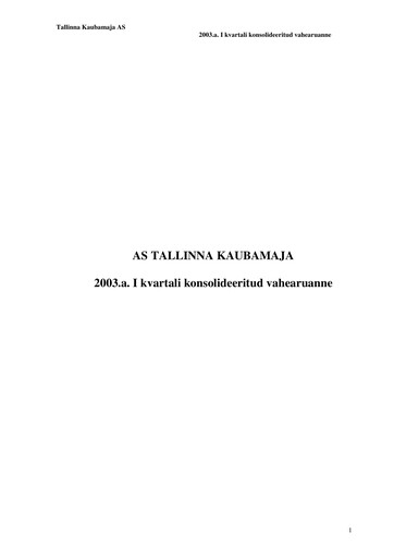 Thumbnail TKM Grupp AS Quarterly Report 2003-q1