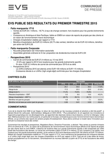 Thumbnail EVS Broadcast Equipment Quarterly Report 2015-q1