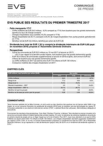 Thumbnail EVS Broadcast Equipment Quarterly Report 2017-q1