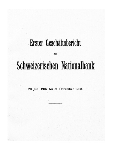 Thumbnail Schweizerische Nationalbank Annual Report 1908