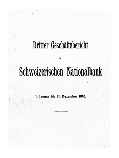 Thumbnail Schweizerische Nationalbank Annual Report 1910