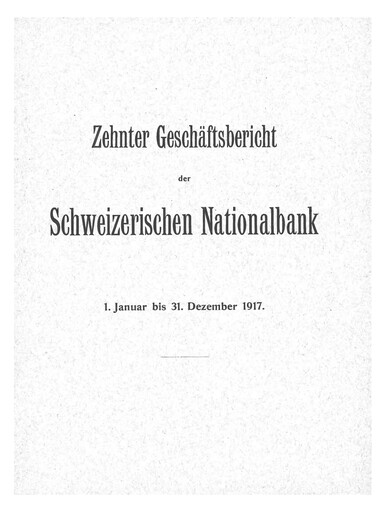 Thumbnail Schweizerische Nationalbank Annual Report 1917