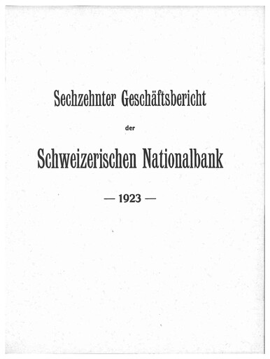 Thumbnail Schweizerische Nationalbank Annual Report 1923