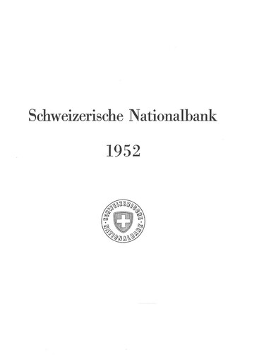 Thumbnail Schweizerische Nationalbank Annual Report 1952