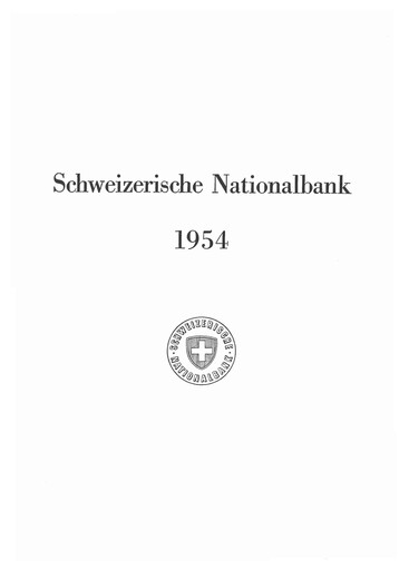 Thumbnail Schweizerische Nationalbank Annual Report 1954