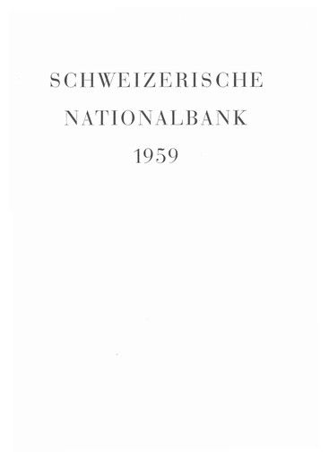 Thumbnail Schweizerische Nationalbank Annual Report 1959