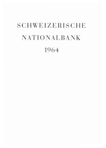 Thumbnail Schweizerische Nationalbank Annual Report 1964