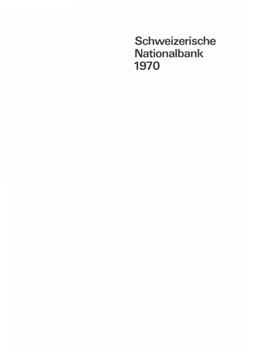 Thumbnail Schweizerische Nationalbank Annual Report 1970