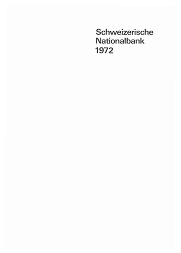 Thumbnail Schweizerische Nationalbank Annual Report 1972