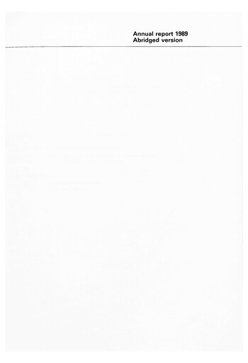 Thumbnail Schweizerische Nationalbank Annual Report 1989