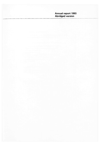 Thumbnail Schweizerische Nationalbank Annual Report 1993