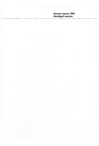 Thumbnail Schweizerische Nationalbank Annual Report 1994