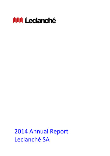 Thumbnail Leclanché Annual Report 2014
