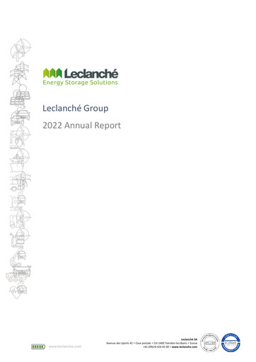 Thumbnail Leclanché Annual Report 2022