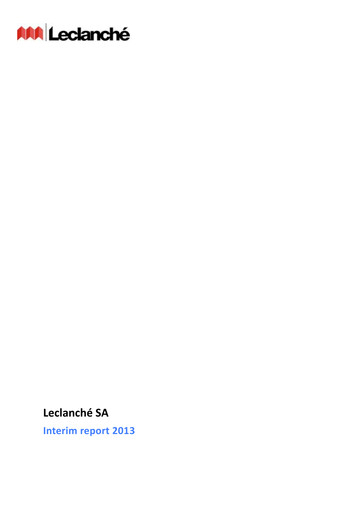 Miniature Leclanché Rapport semestriel 2013-h1