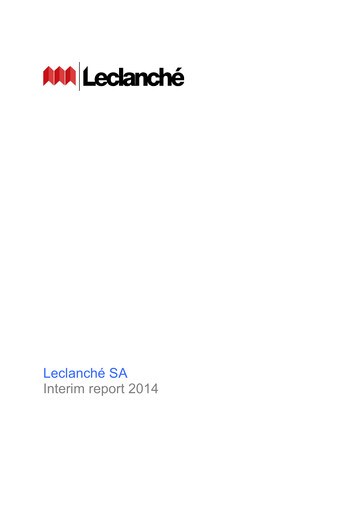 Miniature Leclanché Rapport semestriel 2014-h1