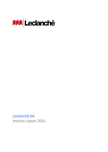 Miniature Leclanché Rapport semestriel 2015-h1