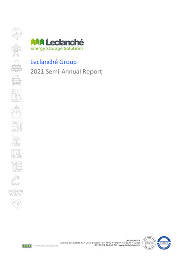 Miniature Leclanché Rapport semestriel 2021-h1