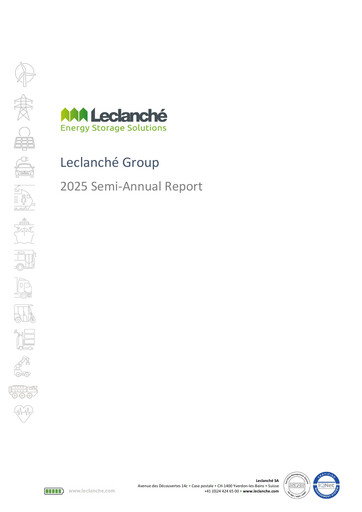 Miniature Leclanché Rapport semestriel 2025-h1