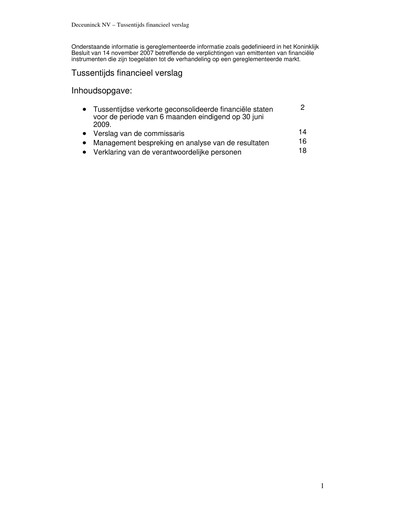 Thumbnail Deceuninck Half-year Report 2009-h1