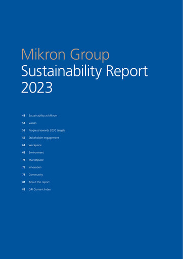 Thumbnail Mikron Holding Sustainability Report 2023