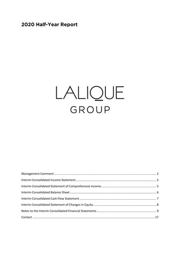 Thumbnail Lalique Group Half-year Report 2020-h1
