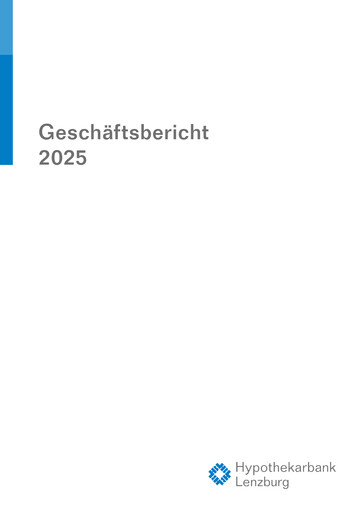 Miniature Hypothekarbank Lenzburg Rapport annuel 2025