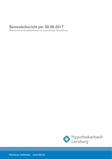 Miniature Hypothekarbank Lenzburg Rapport semestriel 2017-h1