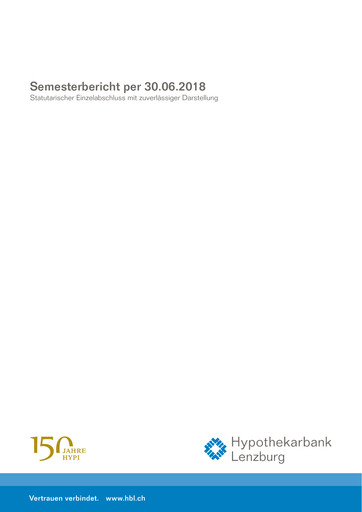Miniature Hypothekarbank Lenzburg Rapport semestriel 2018-h1