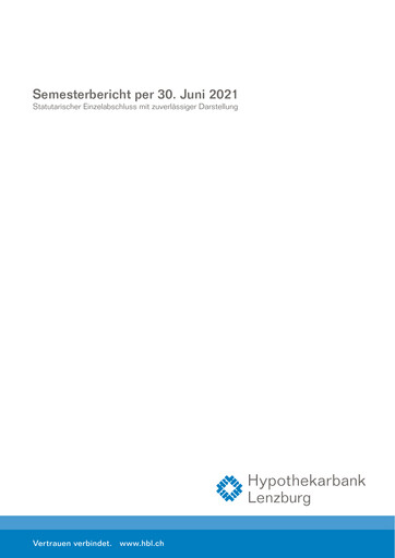 Miniature Hypothekarbank Lenzburg Rapport semestriel 2021-h1