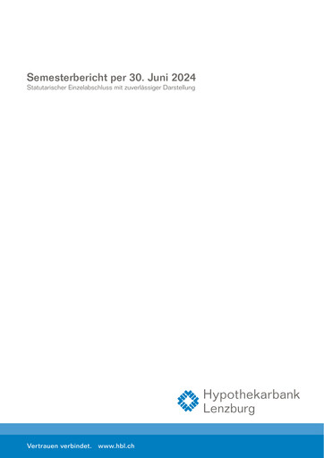 Miniature Hypothekarbank Lenzburg Rapport semestriel 2024-h1