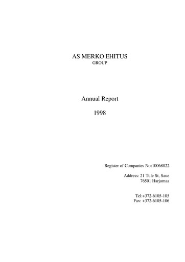 Thumbnail AS Merko Ehitus Annual Report 1998