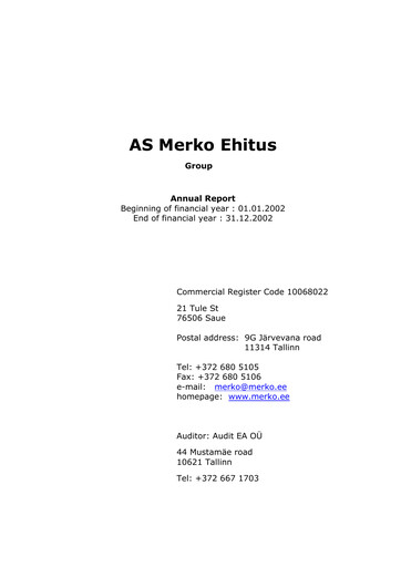 Thumbnail AS Merko Ehitus Annual Report 2002
