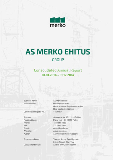 Thumbnail AS Merko Ehitus Annual Report 2014
