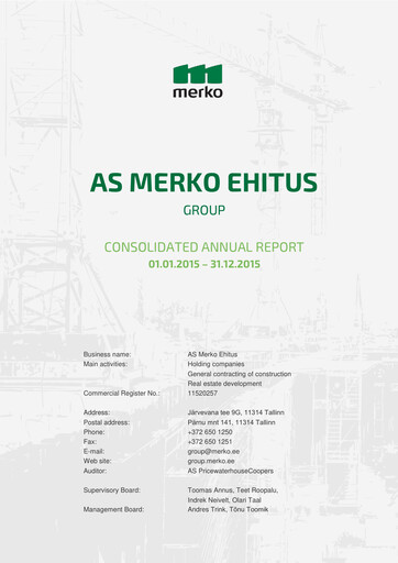 Thumbnail AS Merko Ehitus Annual Report 2015