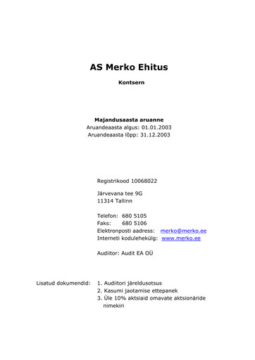 Thumbnail AS Merko Ehitus Annual Report 2003