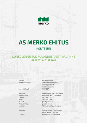 Thumbnail AS Merko Ehitus Annual Report 2015