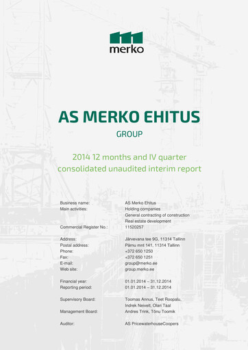 Thumbnail AS Merko Ehitus Financial Report 2014