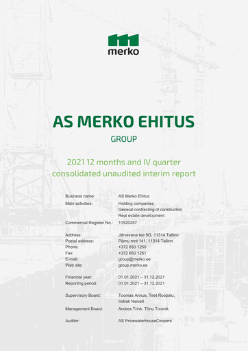 Thumbnail AS Merko Ehitus Financial Report 2021