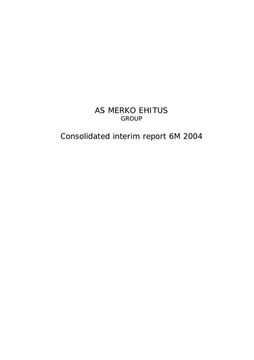 Thumbnail AS Merko Ehitus Half-year Report 2004-h1