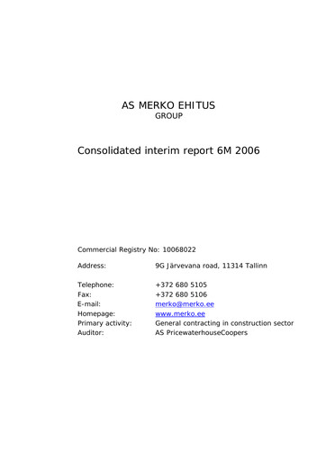 Thumbnail AS Merko Ehitus Half-year Report 2006-h1