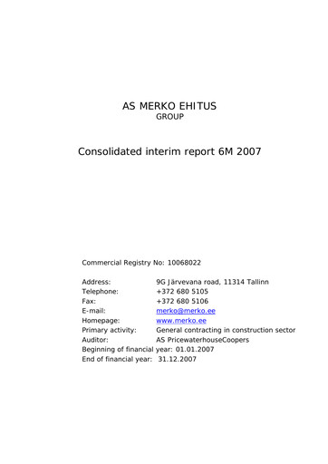 Thumbnail AS Merko Ehitus Half-year Report 2007-h1