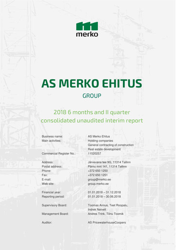 Thumbnail AS Merko Ehitus Half-year Report 2018-h1