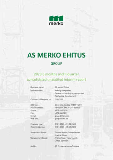 Thumbnail AS Merko Ehitus Half-year Report 2023-h1