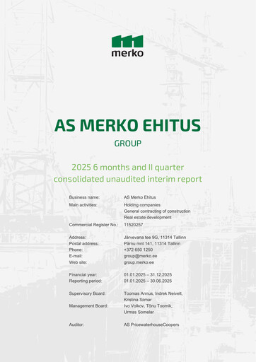Thumbnail AS Merko Ehitus Half-year Report 2025-h1