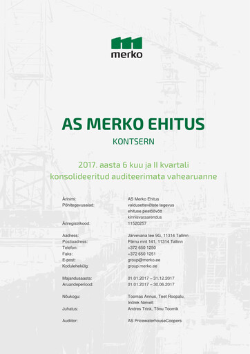 Thumbnail AS Merko Ehitus Half-year Report 2017-h1